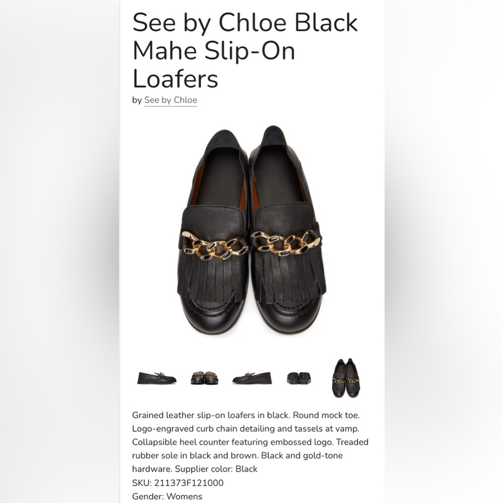 See by Chloe black loafer